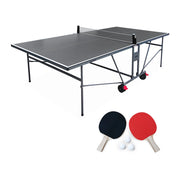 Tavolo da ping pong pieghevole da interno con 4 racchette e 6 palline,
