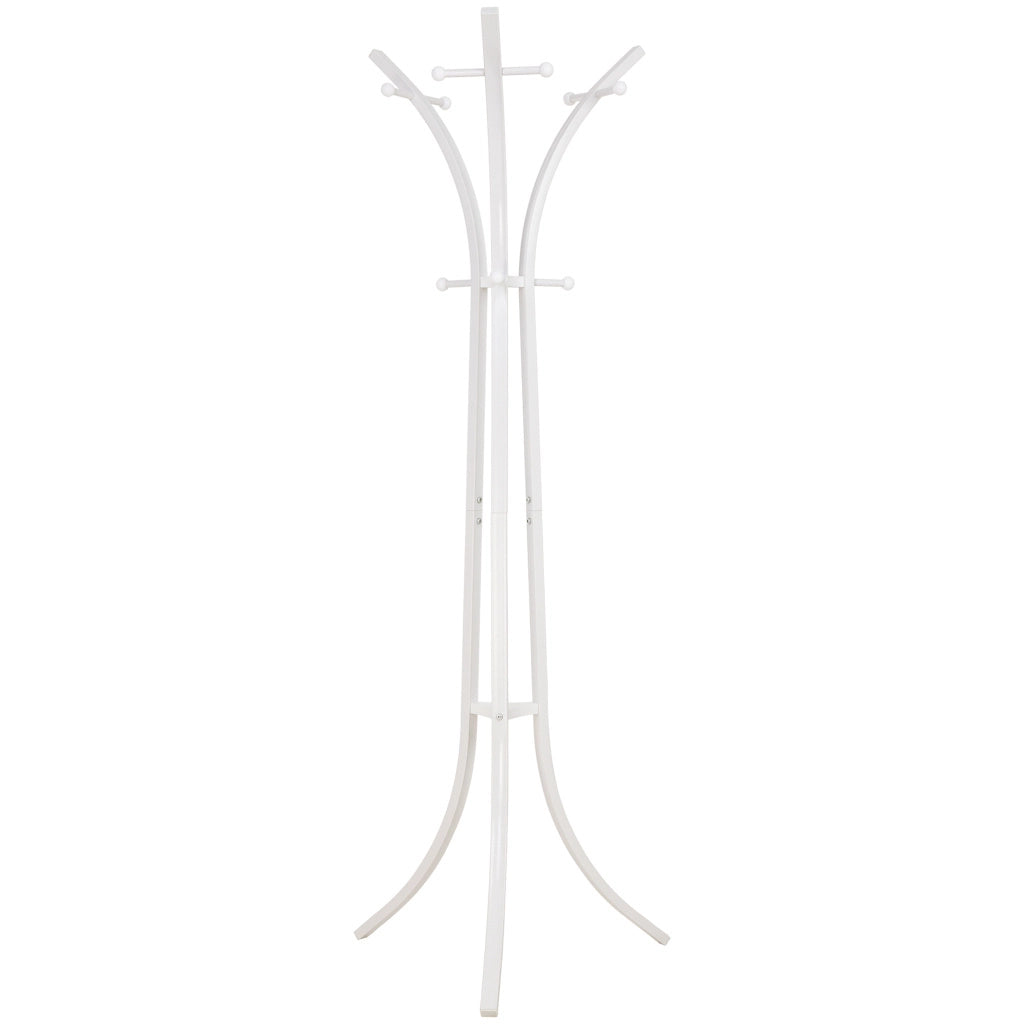 Perchero de metal blanco y 6 ganchos 177x63x51h cm