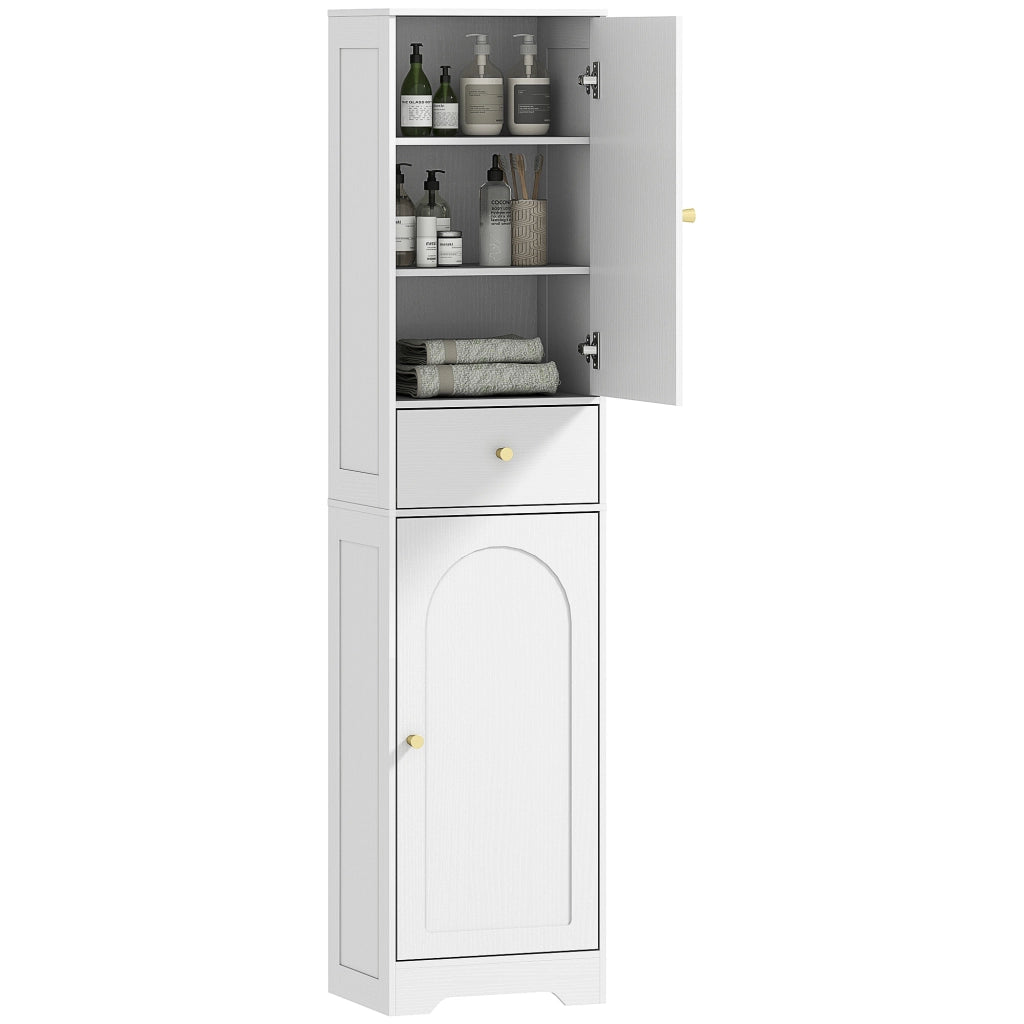 Colonna bagno alta con ante cassetto e ripiani regolabili ¨C Xylo ¨C Bianco 40x29,5x170cm