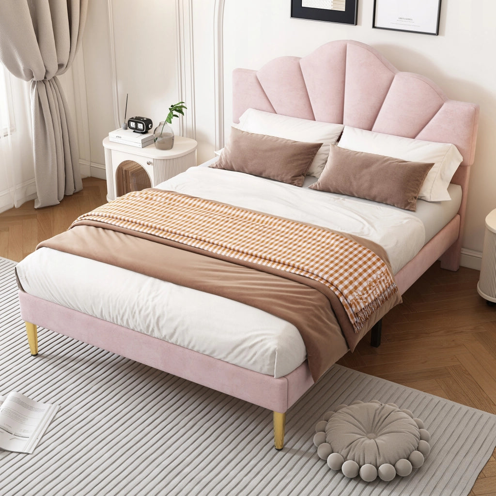 Letto imbottito 140x190 - Xylo - Rosa
