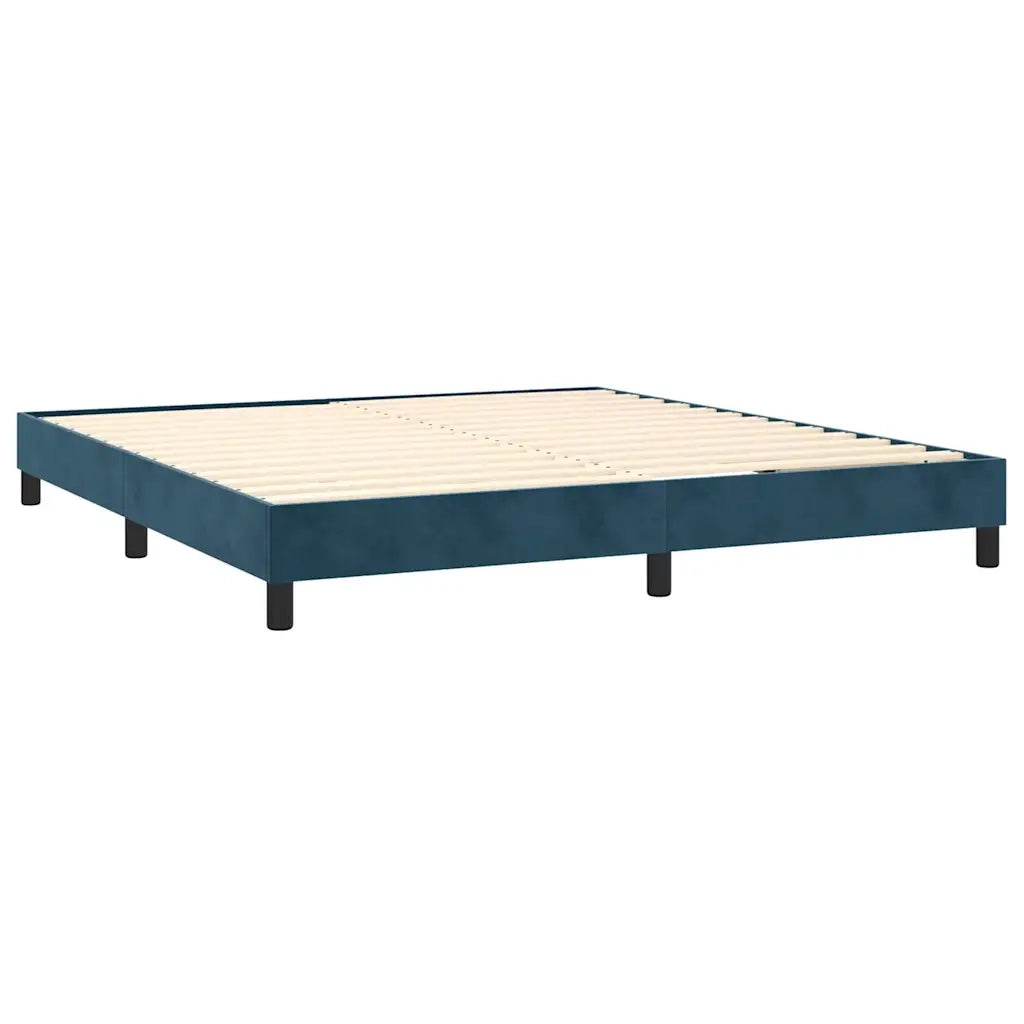 Giroletto a Molle con Materasso Blu Scuro 160x200 cm in Velluto 3130851