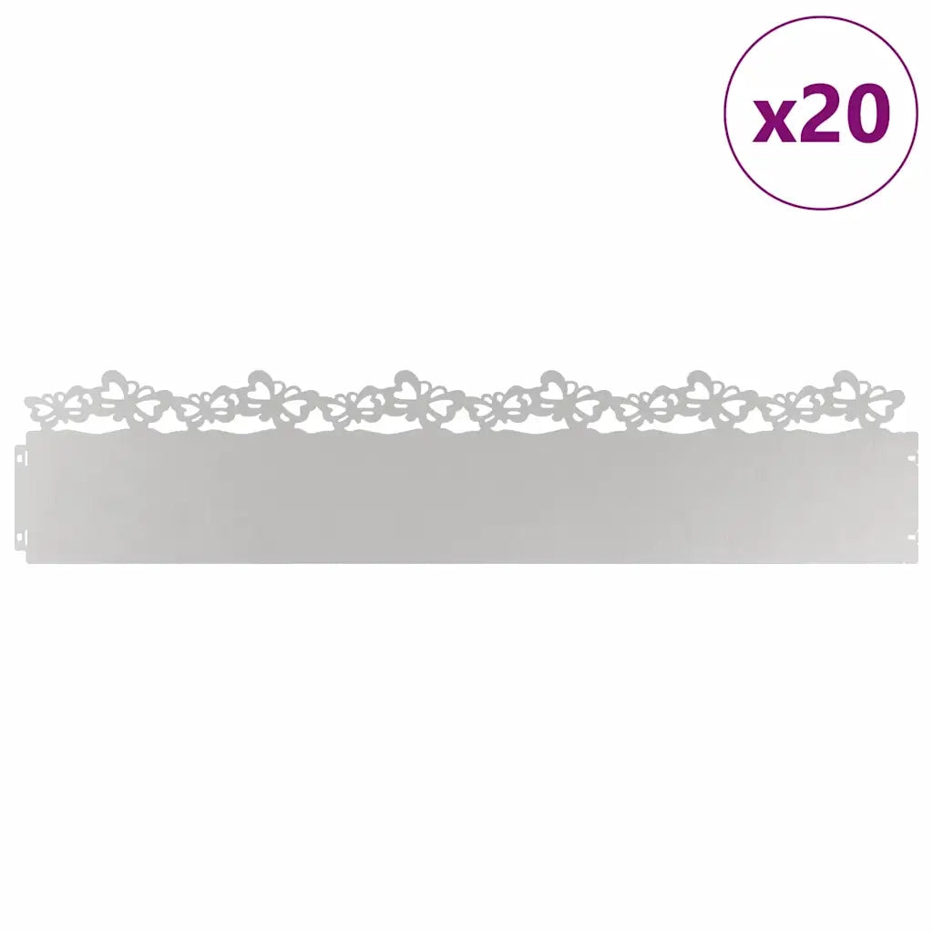 Bordure per prato 20 pz Argento 103 x 0,05 x 22 cm CFW1657857