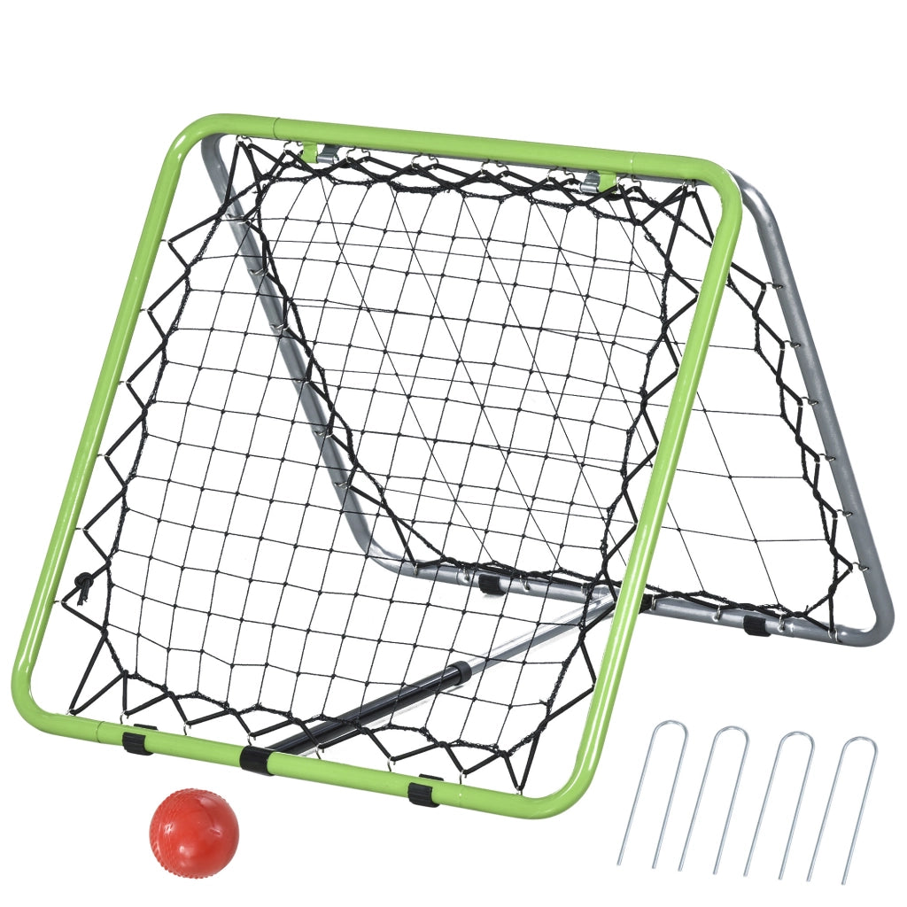 Rete Rimbalzo Calcio Baseball Basket ¨C Xylo ¨C Regolabile 5 Livelli Verde Nero 75x75x64cm