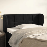 Testiera ad Orecchio-Testata con Orecchie Nera 103x23x78/88 cm in Velluto 536609