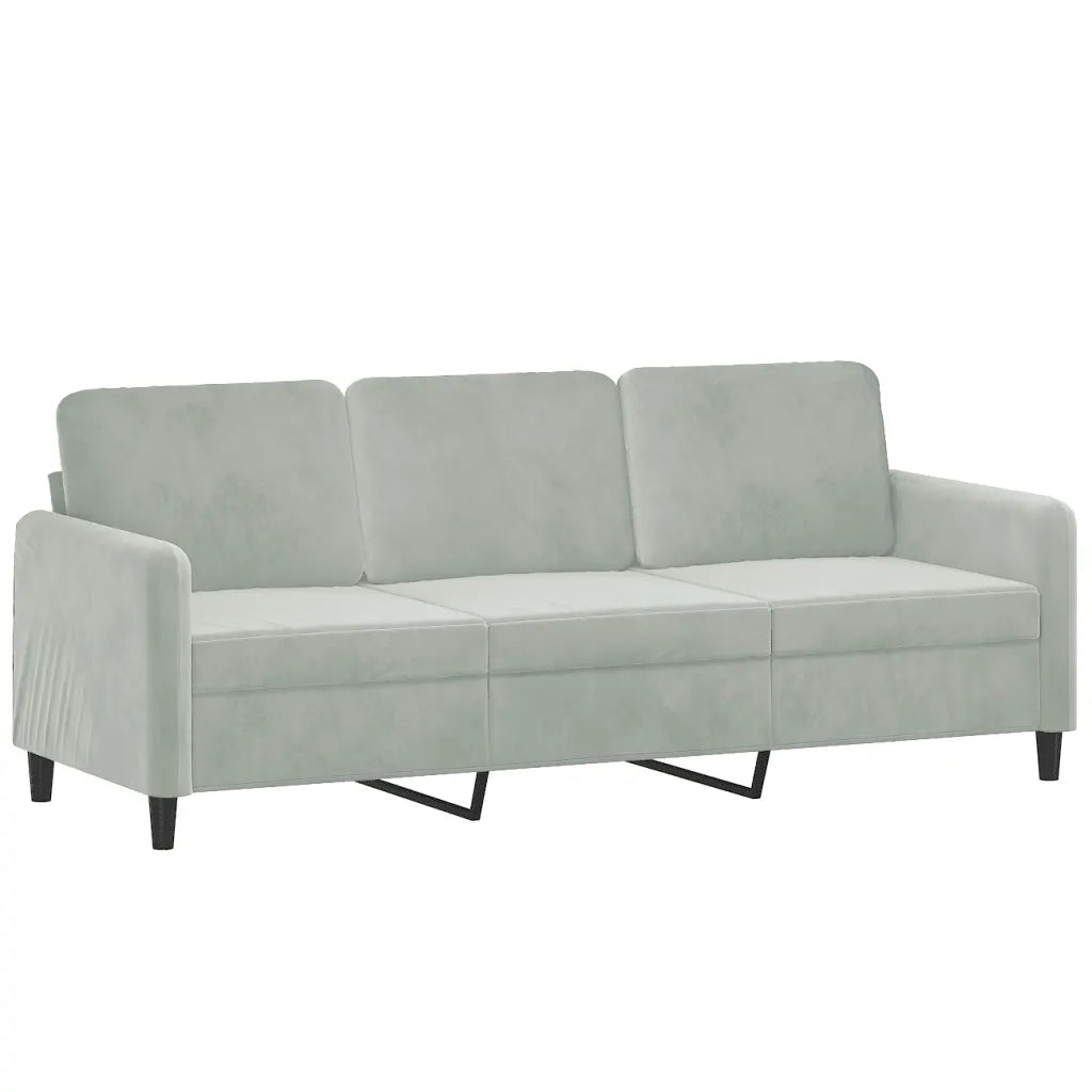 Divano a 3 Posti-Sofa 3 Posti Grigio Chiaro 180 cm in Velluto 286656