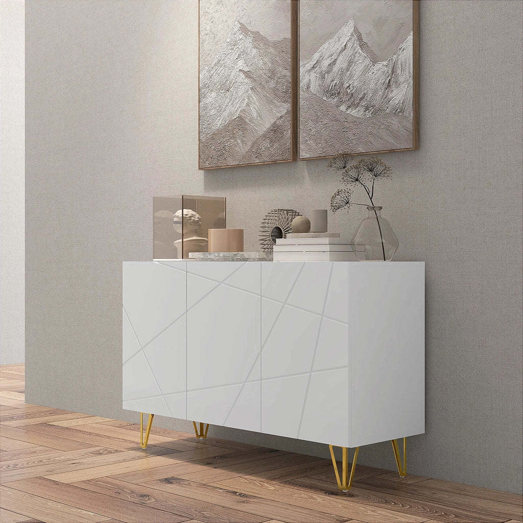 Consolle con ante e ripiani ¨C Minimal ¨C Bianco 120x40x75 cm