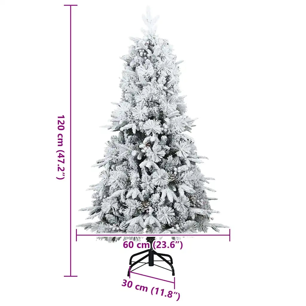 Albero di Natale Artificiale Snodato Foderato di Neve Bianco 42019306