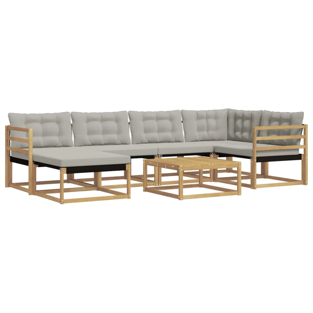 Set di divani da esterno 7 pcs Bianco e Grigio Chiaro 3388865