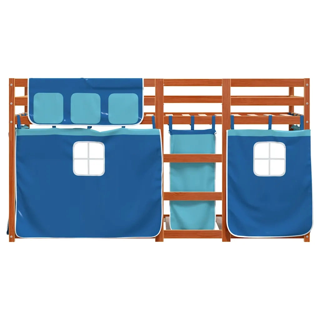Letto singolo | Letto per adulti | Letto a Castello senza Materasso Blu 80x200 cm Massello Pino