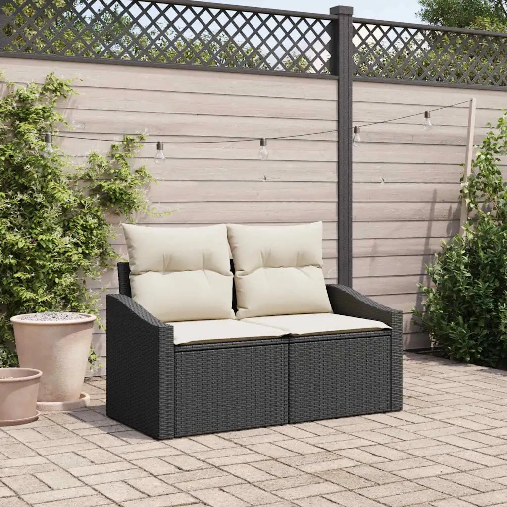 Divano da giardino con cuscino-Sofa da Giardino-Divano da esterno 123 x 62 x 69 cm polyrattan 194561