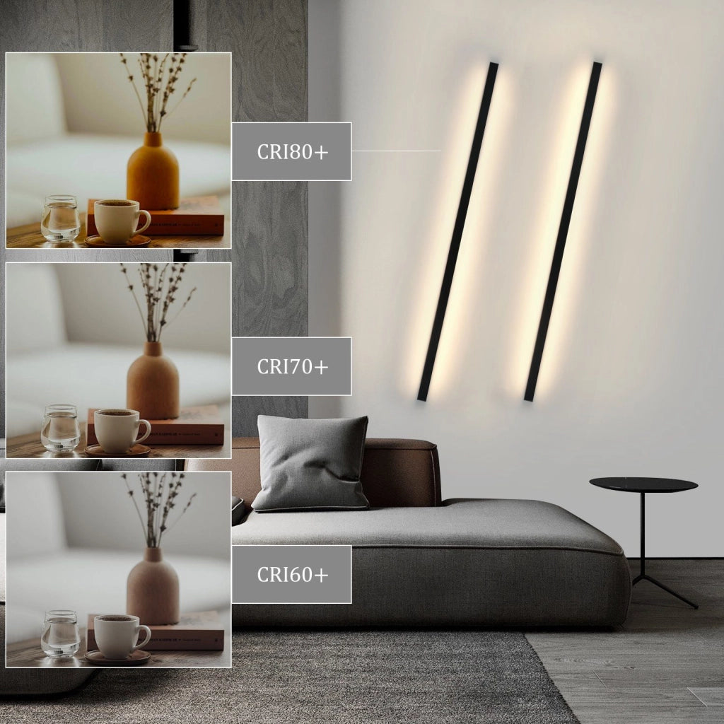 ZMH Applique da parete a LED moderna nera da 100cm per interni luce su e giù da 15W per corridoio