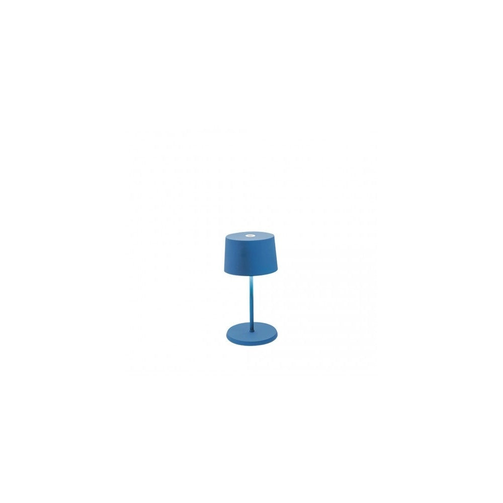 Lampada a led da tavolo Olivia pro mini blu capri ricaricabile e dimmerabile