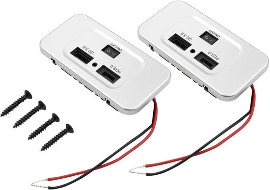 Doppio USB Auto Ricaricabile con Interruttore e Funzione di Ricarica Rapida