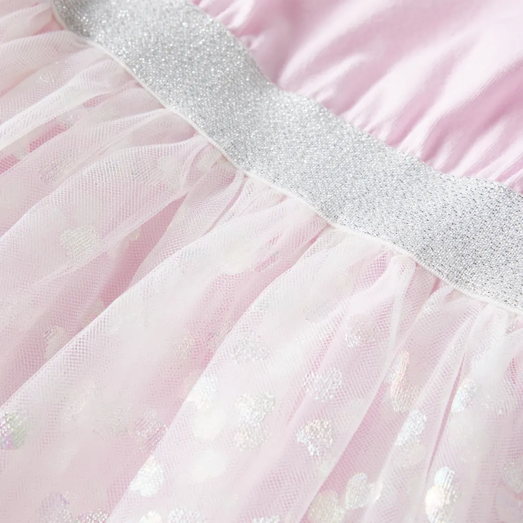 Abito da Bambina con Volant Rosa Chiaro 104 CFW1245791