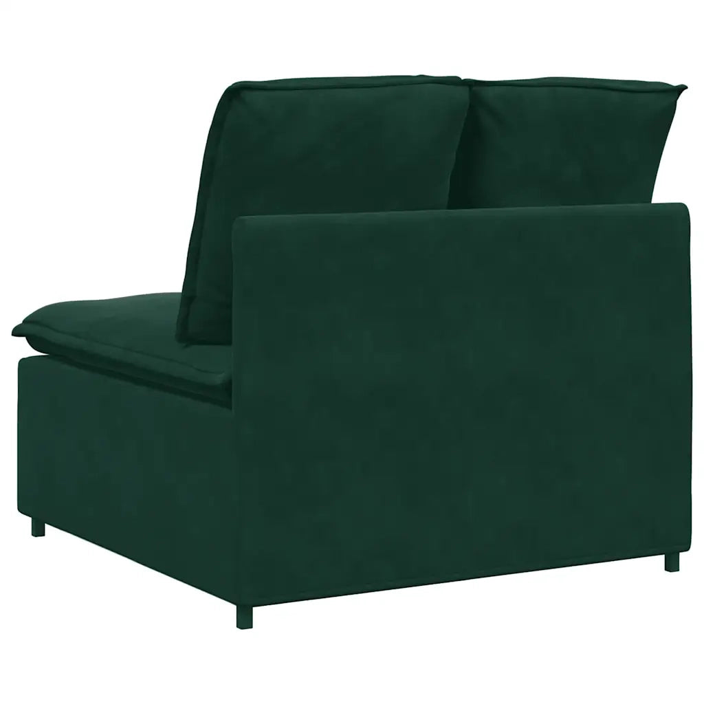 Modulo Centrale Divano Modulare con Cuscini Verde Scuro 100 cm 4104431