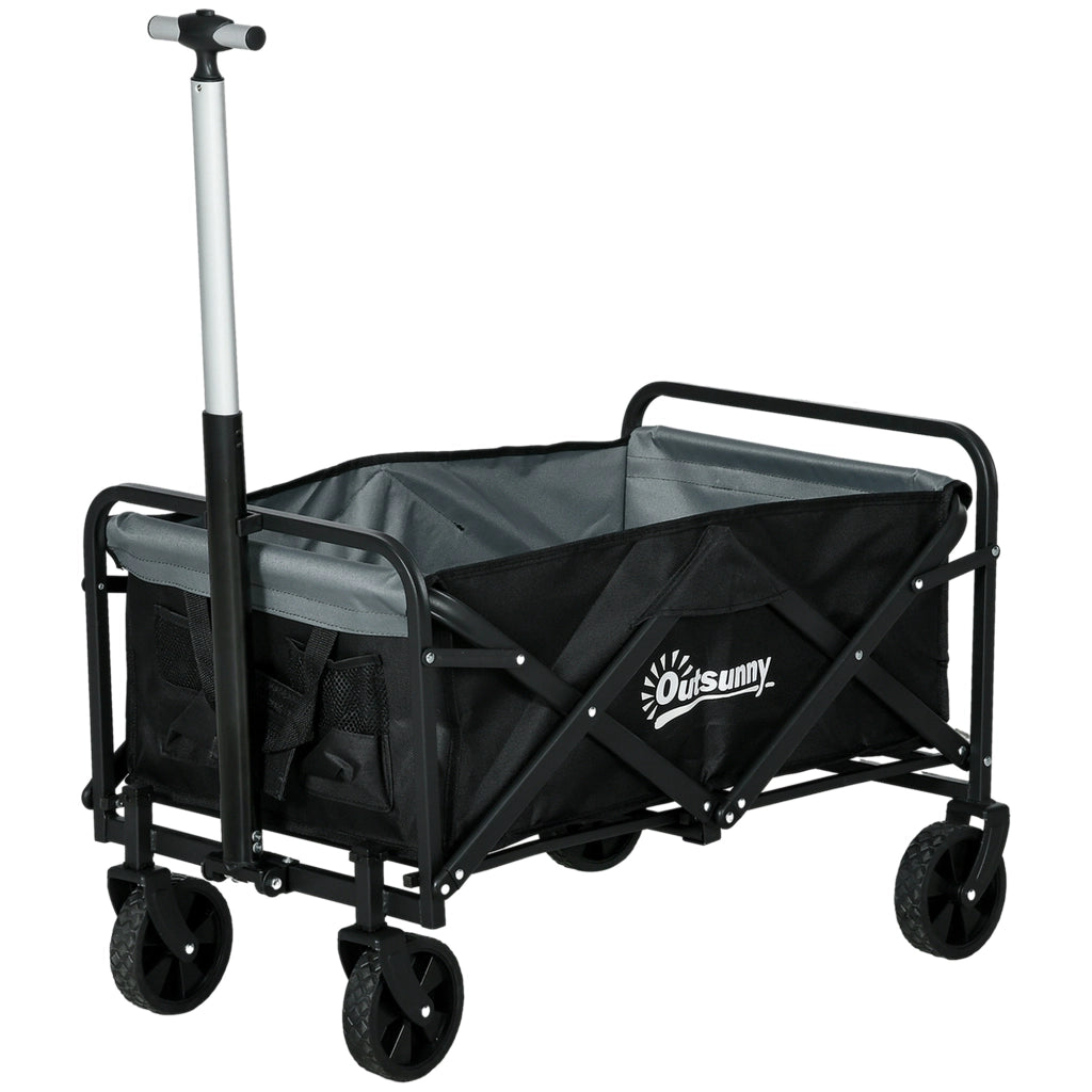 Carrello da Giardino Pieghevole ¨C Minimal ¨C Nero 77x50x63-93 cm