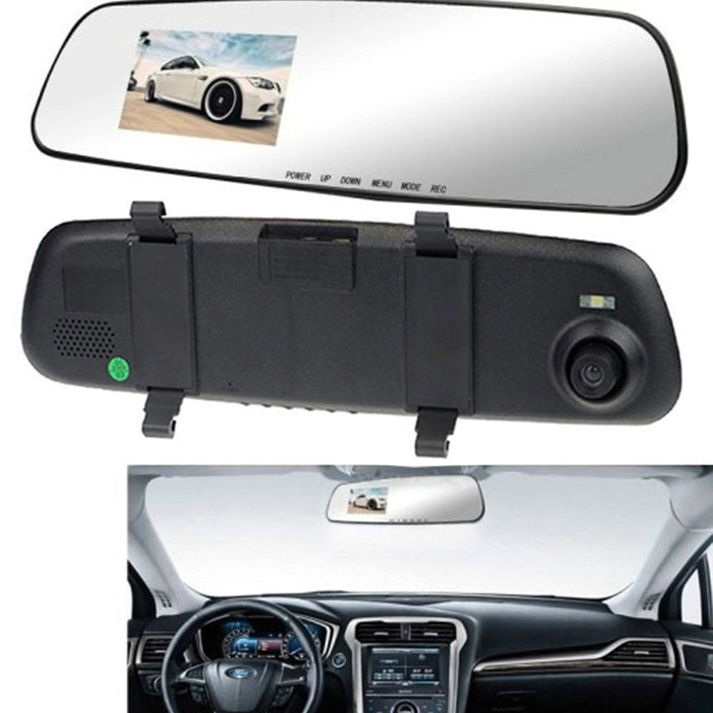 Trade Shop - Specchietto Retrovisore Dvr Telecamera Full Hd 1080p 2.3 "lcd Per Retrocamera -