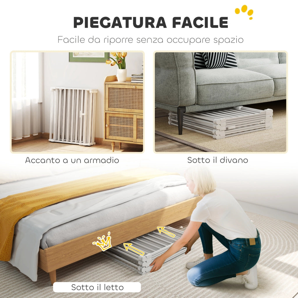 Recinto per Cani 8 Pannelli ¨C Xylo ¨C Acciaio ABS Bianco 61x75cm