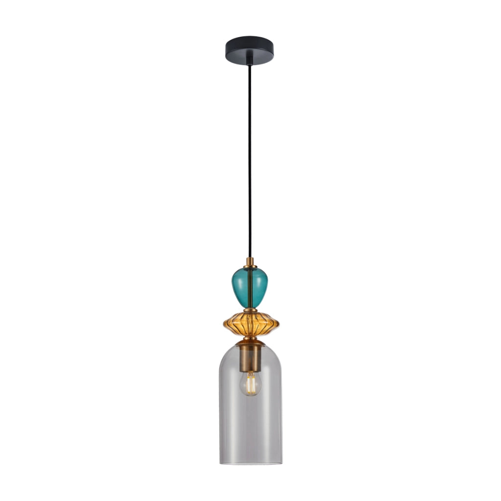 Lampada a sospensione Italux Busco vetro multicolor E27