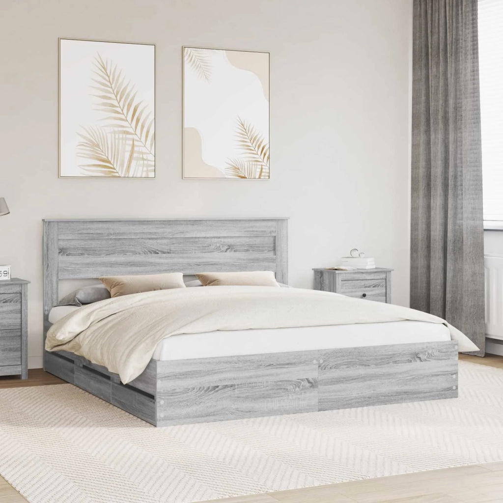 Struttura del letto con cassetto Grigio Sonoma 180 x 200 cm 3409832