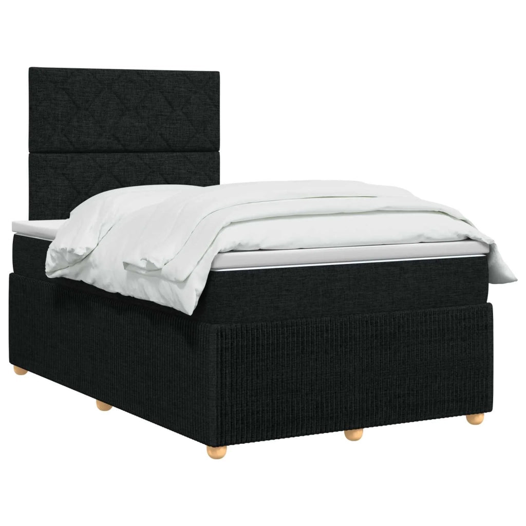 Letto box spring con materasso Nero 120 x 190 cm Tessuto 3454356