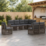 Set Divano da Giardino 8 pz Grigio e Grigio Scuro polyrattan 3435434