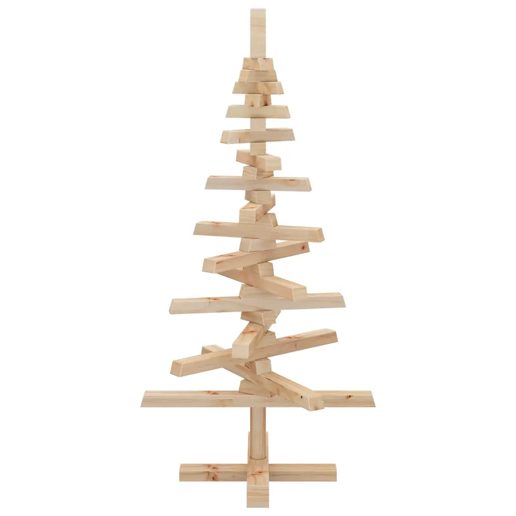 Albero di Natale | Decorazioni natalizie in legno naturale 90 cm Legno di pino massello
