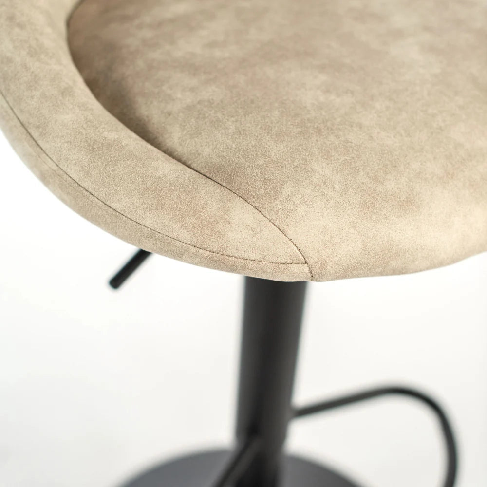 Set di 2 sgabelli da bar e cucina regolabili in altezza in microfibra beige Luca con struttura in metallo e poggiapiedi | Duzzle