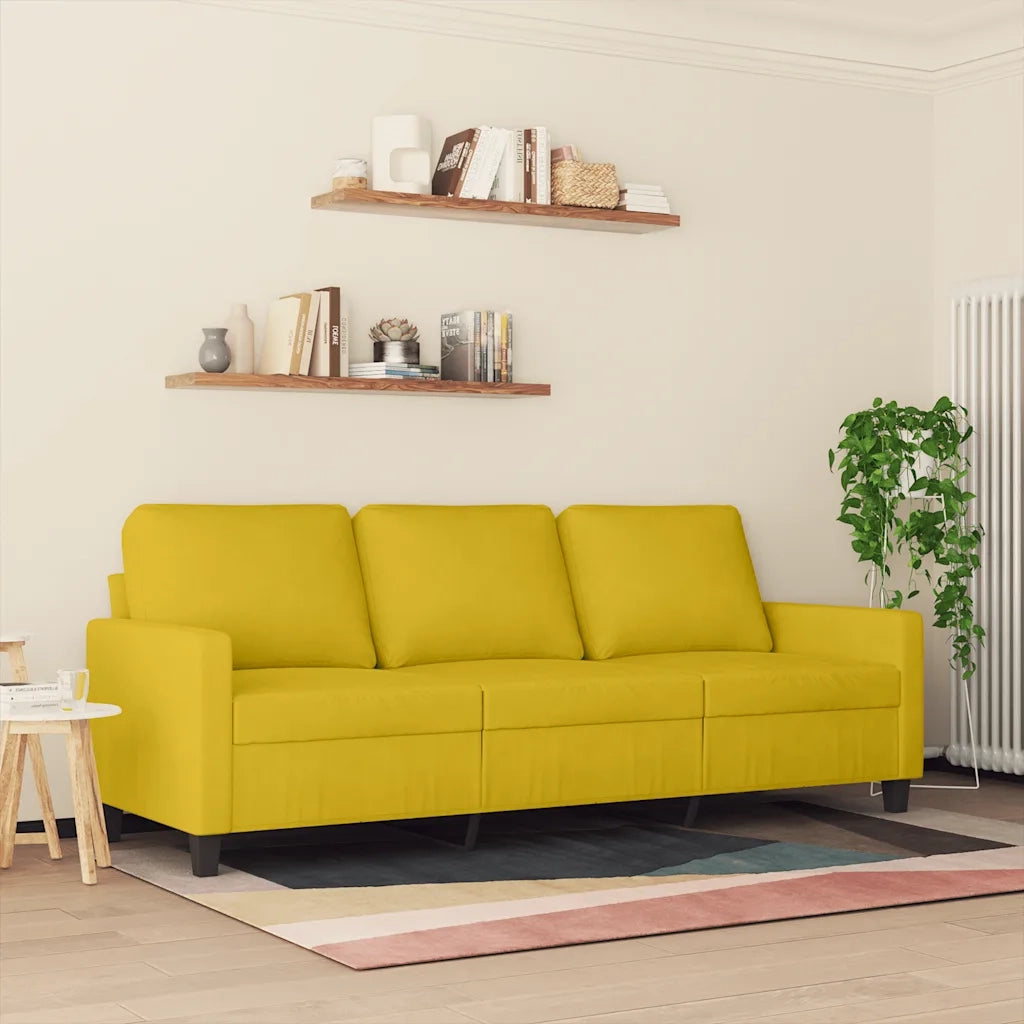 Divano a 3 Posti-Sofa 3 Posti Giallo 180 cm in Velluto 728082