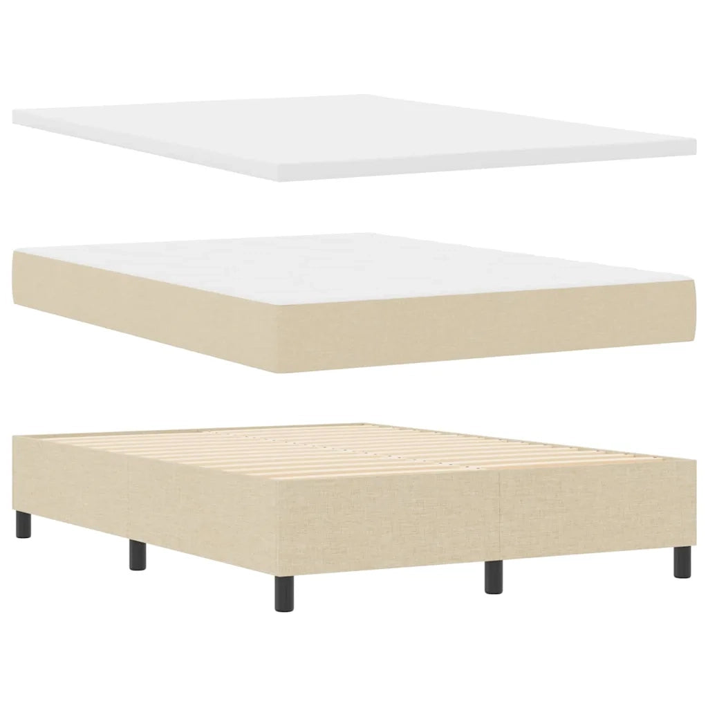 Letto a molle con materasso con led Crema 140 x 190 cm Tessuto