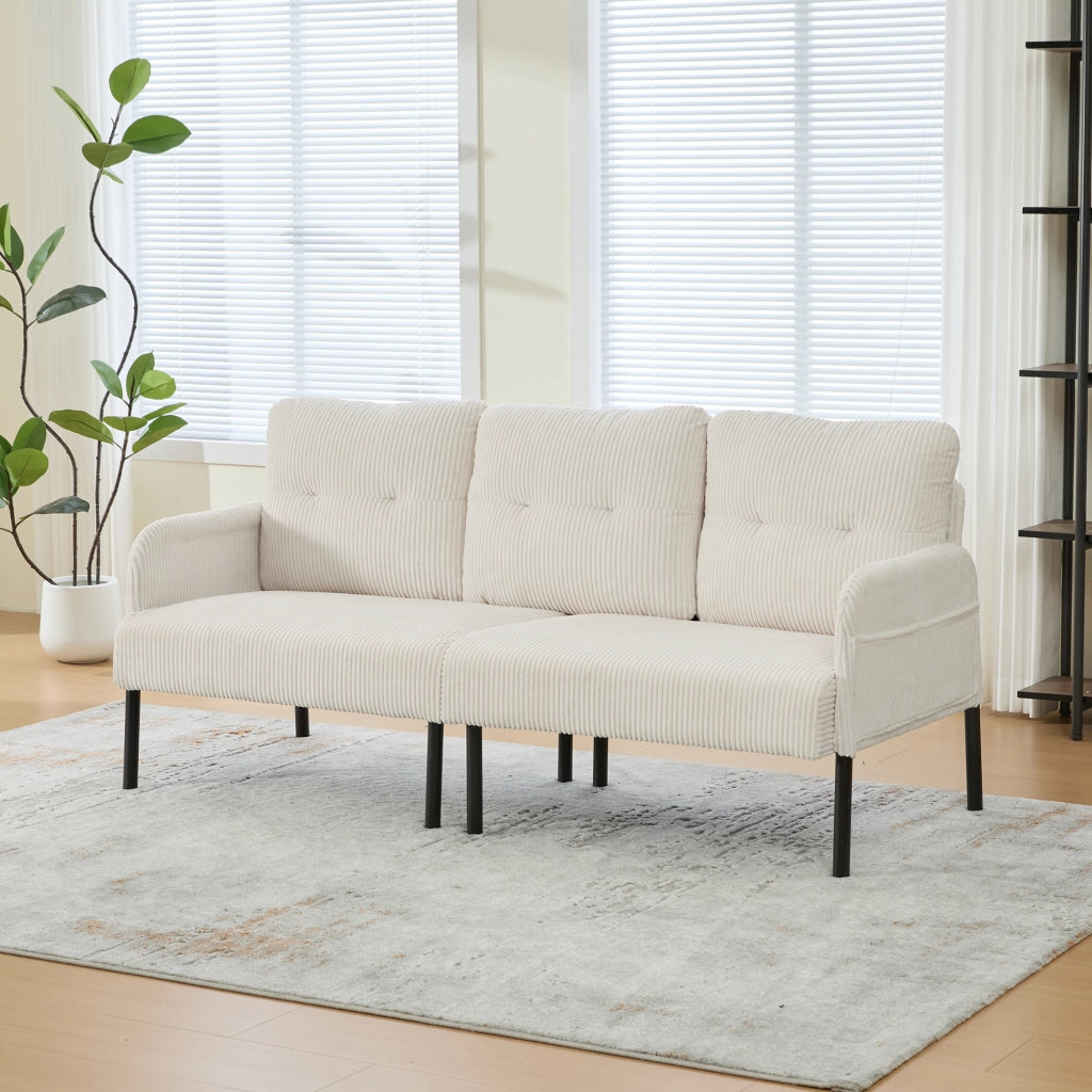 DIVANO 3 POSTI 171x72x80 cm in corduroy Beige