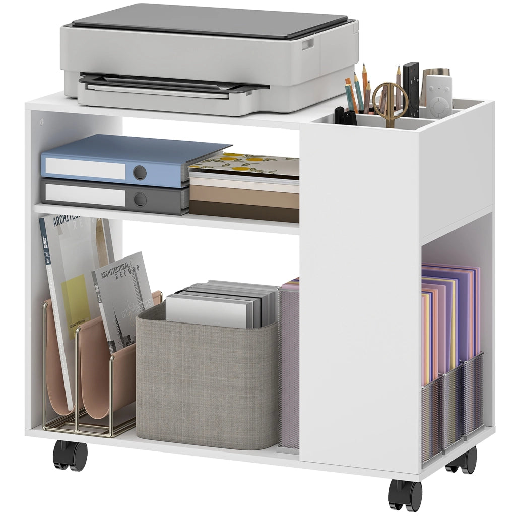 Scrivania per computer con cassetti ¨C zephmum ¨C 70x34x60 cm bianco