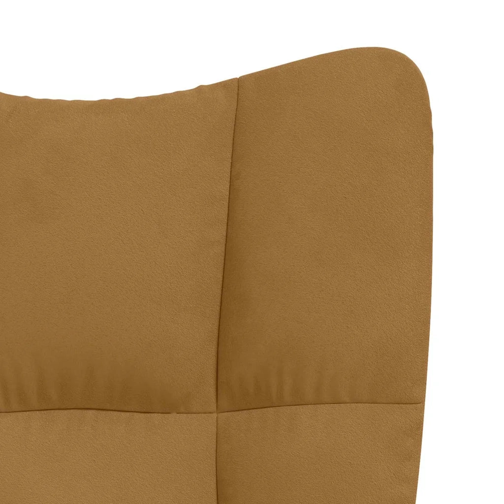 Poltrona Relax | Sedia Relax con Poggiapiedi Marrone in Velluto