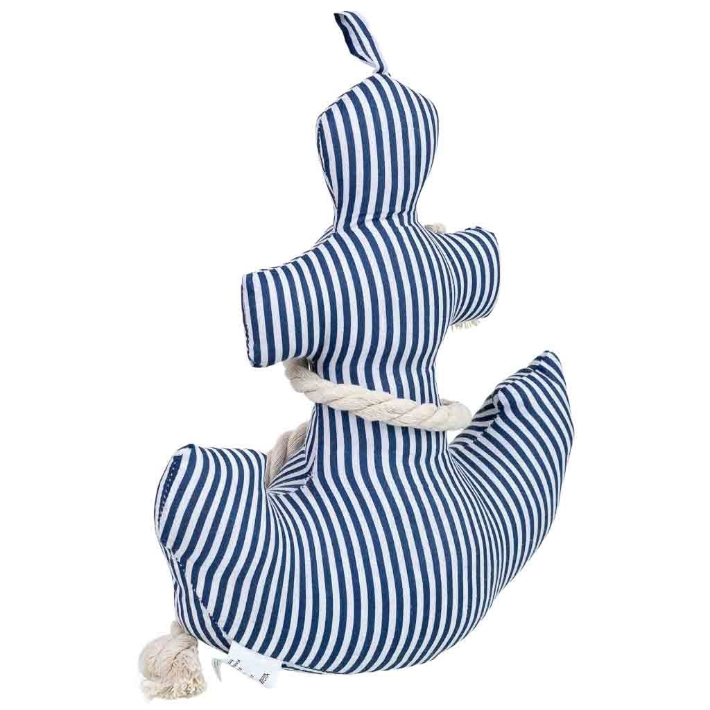 Fermaporta in cotone con ancora blu, 28x10x26h cm