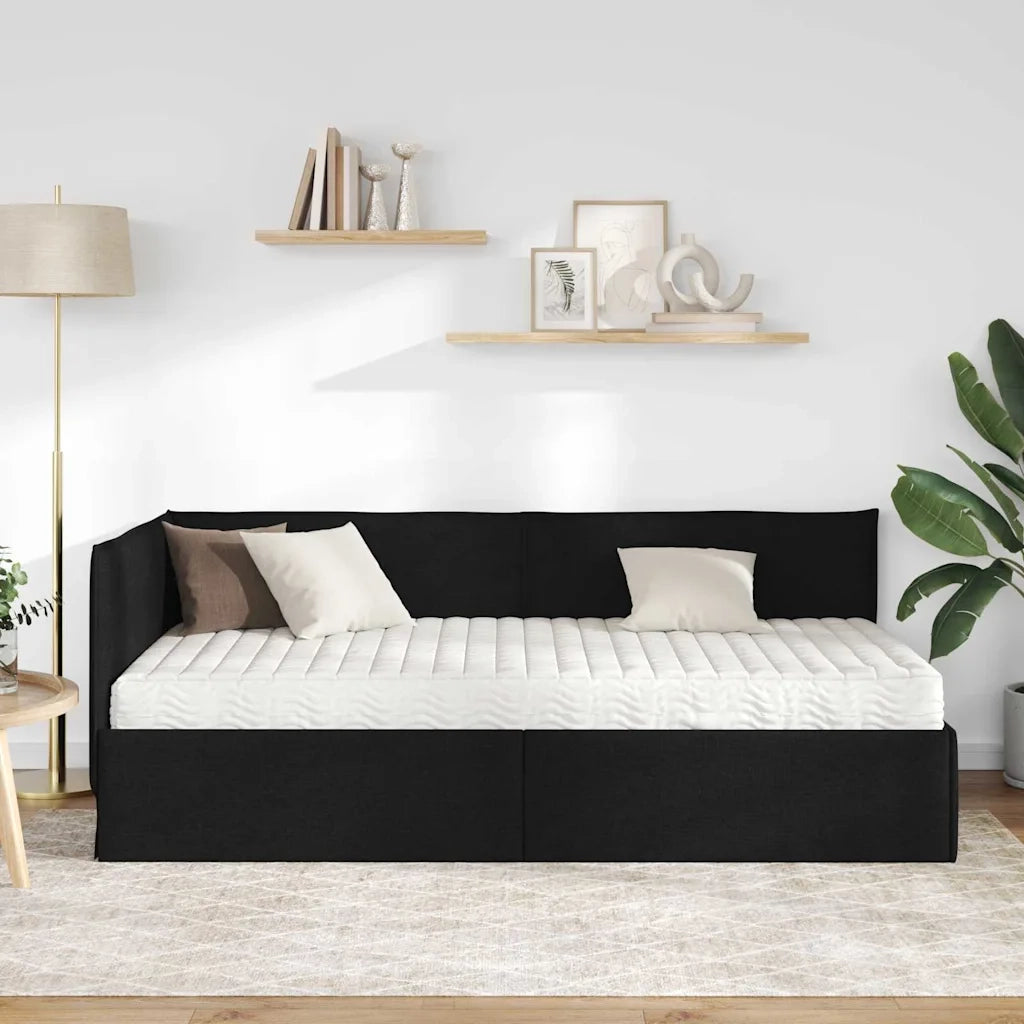 Struttura Letto Angolare con Materasso 2 pcs Verde Velluto