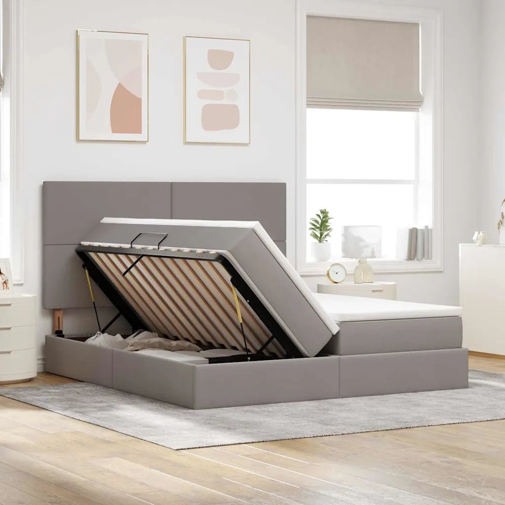 Letto con luci a strisce a LED Talpa 200 x 200 cm Tessuto