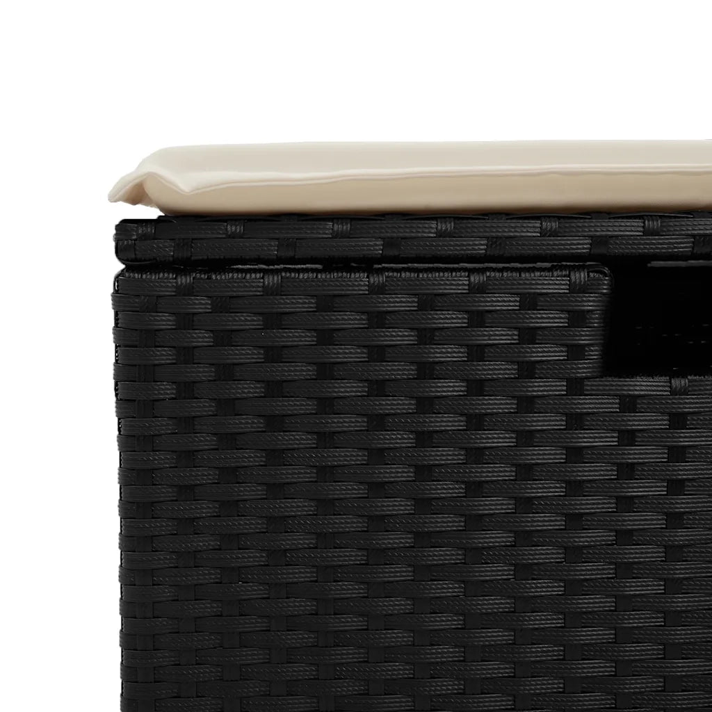 Set Divano da Giardino 6 pz con Cuscini Nero in Polyrattan 3325722