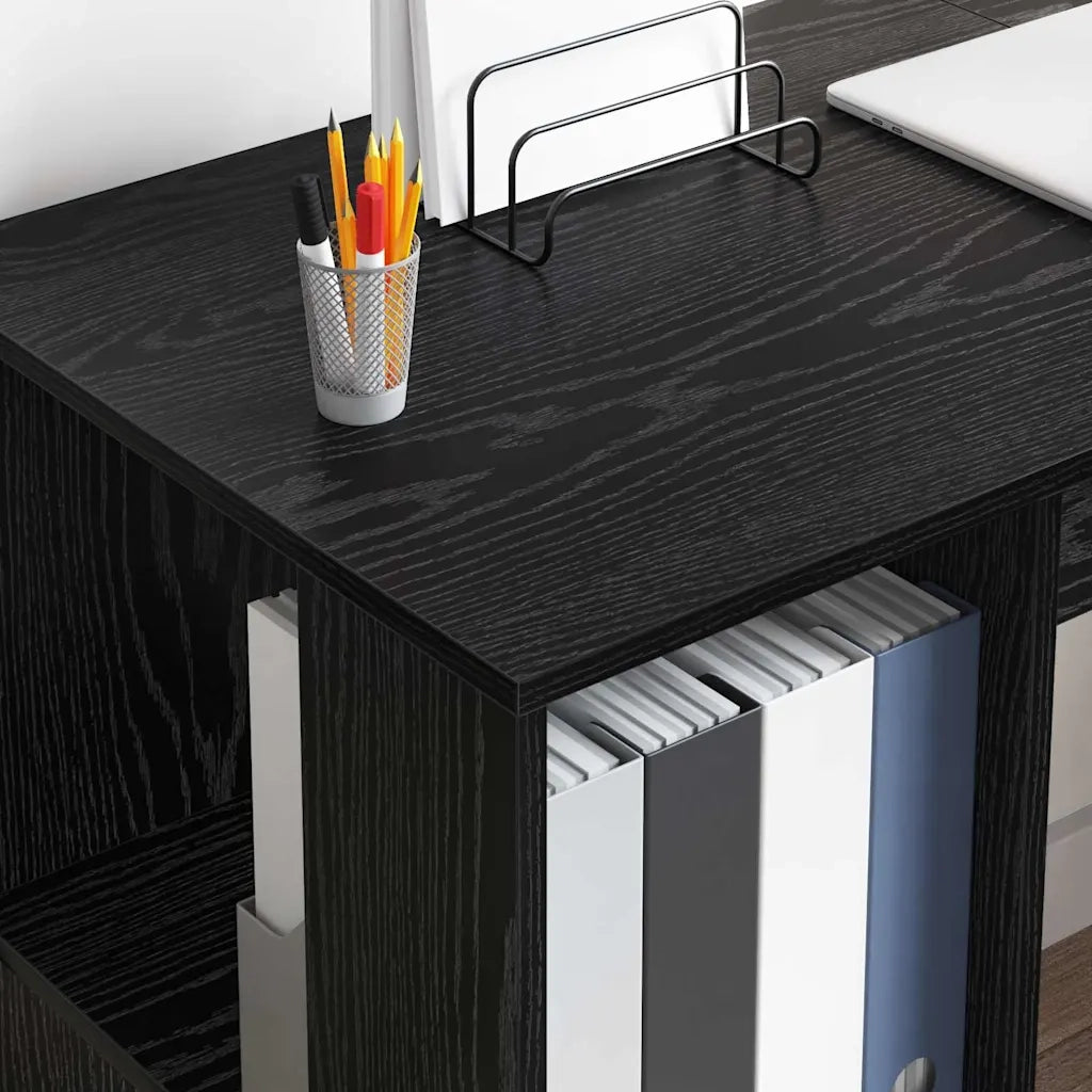 Scrivania Rovere Nero 130 x 50.5 x 75 cm Legno multistrato 869499