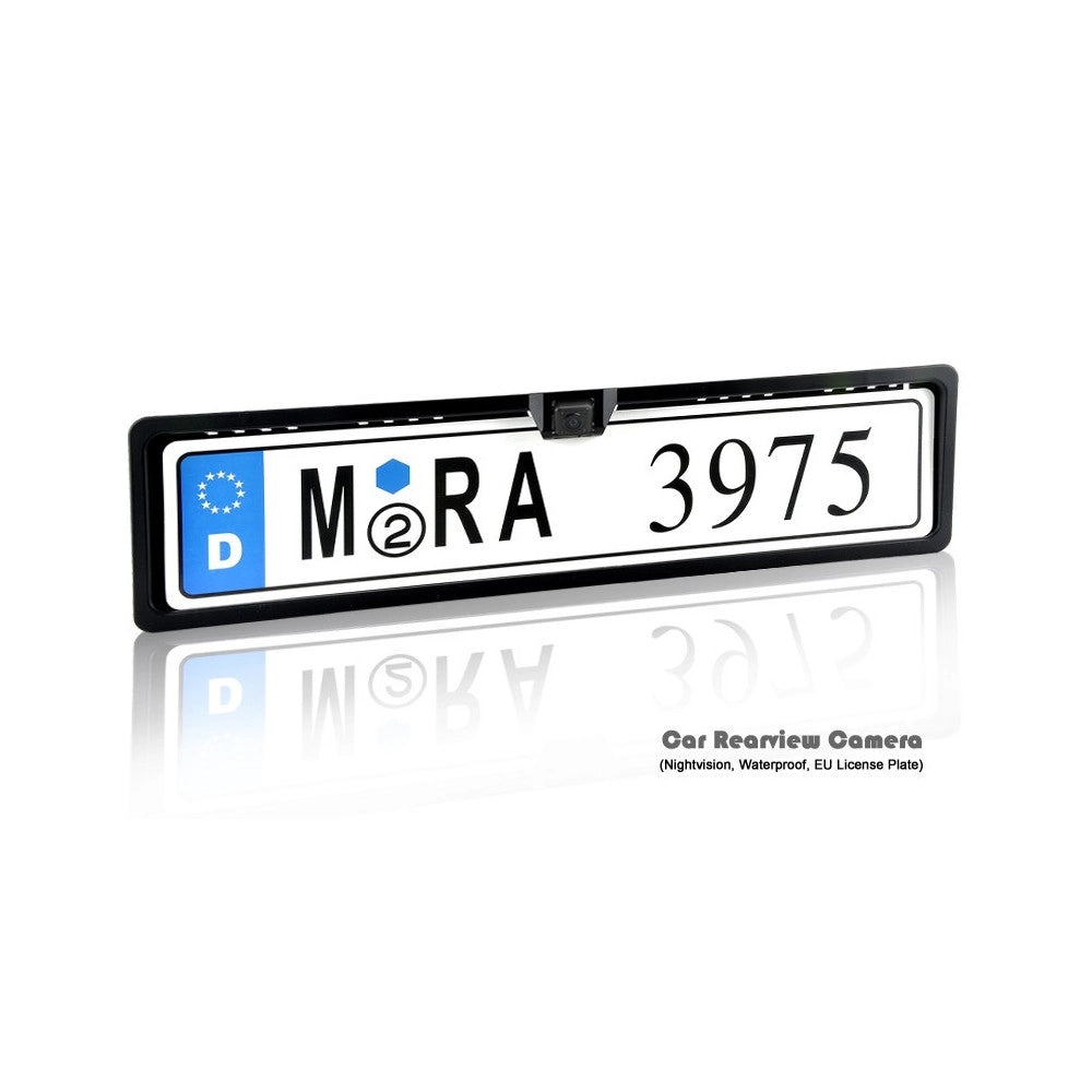Trade Shop - Portatarga Con Telecamera Retromarcia Auto Retrocamera 4 Led 170 ° Visione Notte -