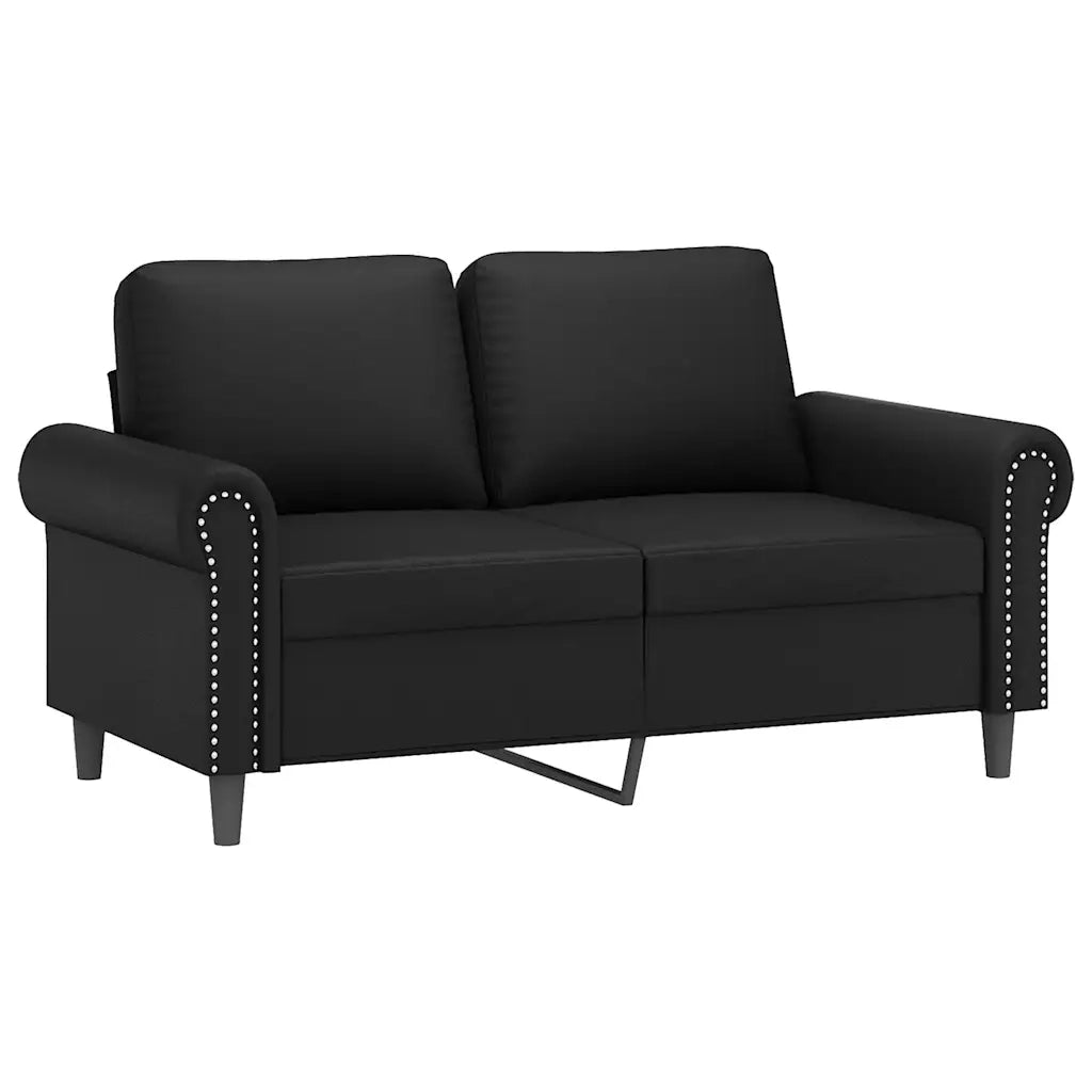 Divano a 2 Posti-Sofa 2 Posti Nero 120 cm in Similpelle 853825