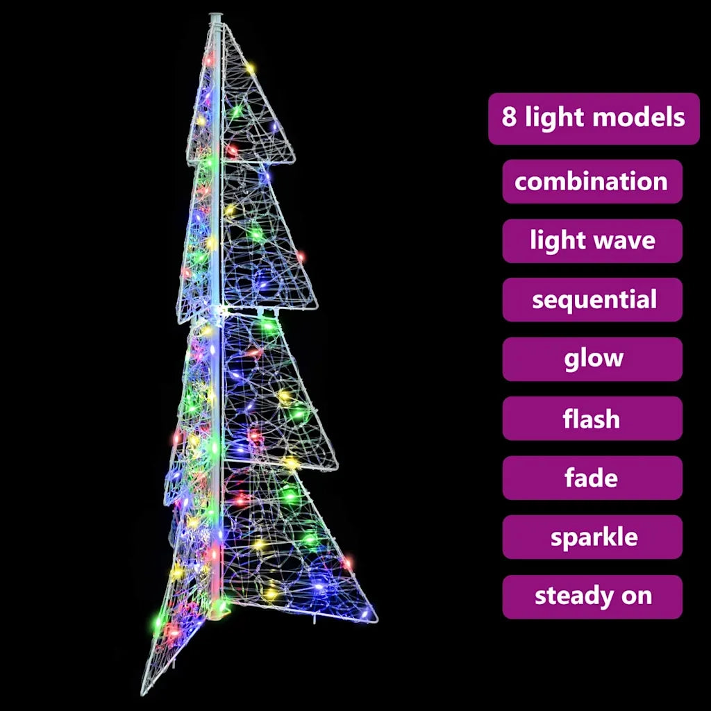 Albero di Natale con 100 LED Multicolore 120 cm Acrilico 42019205