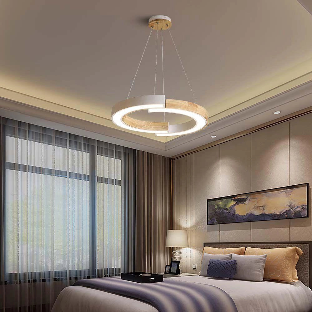 Lampada a sospensione LED V-TAC 32W 4000K legno bianca