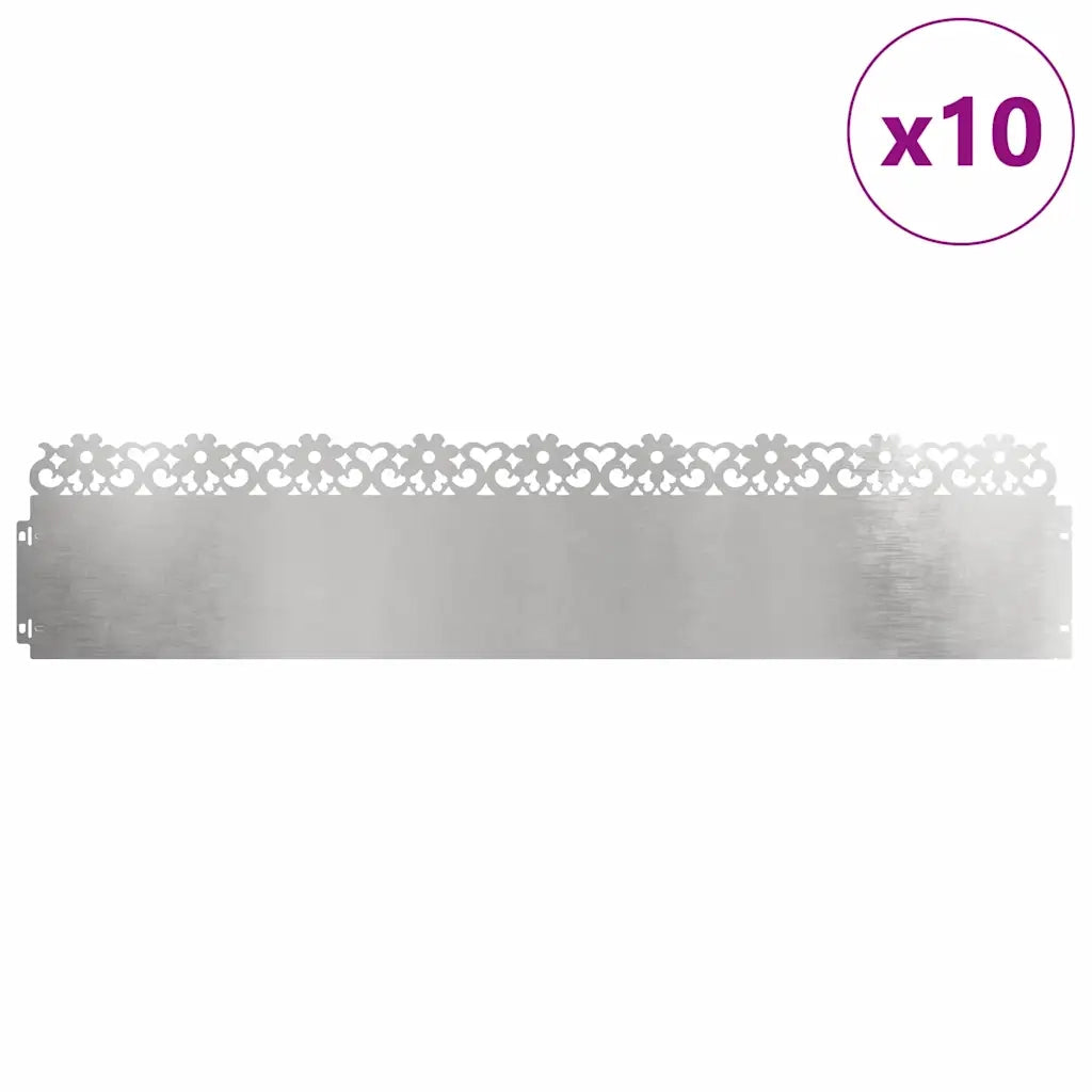 Bordure per prato 10 pz Argento 103 x 0,05 x 22 cm CFW3811218