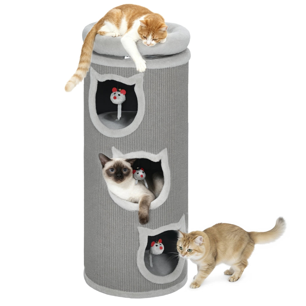 Torre per gatti con letto lavabile ¨C Minimal ¨C Grigio 96 cm