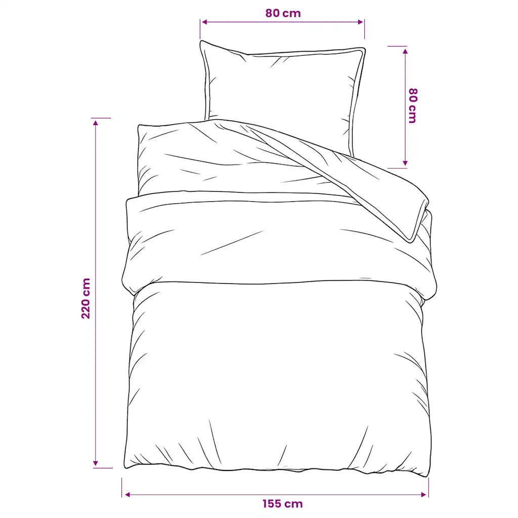 Set Copripiumino Grigio 155x220 cm in Cotone 136440