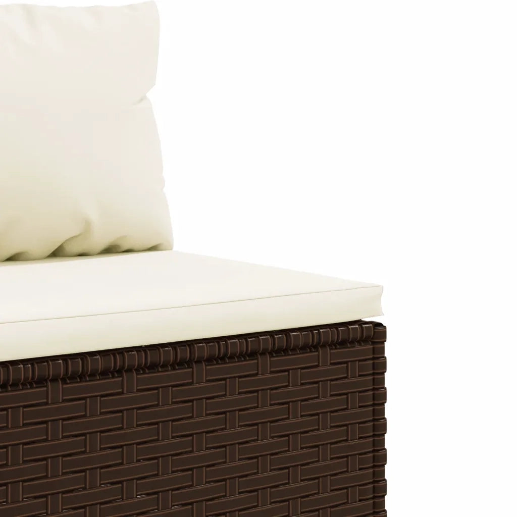 Set Divani da Giardino 9pz con Cuscini Marrone in Polyrattan 3308313
