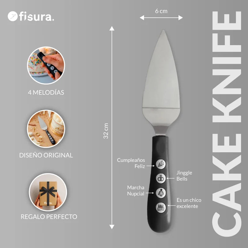 Coltello musicale per torte colore nero