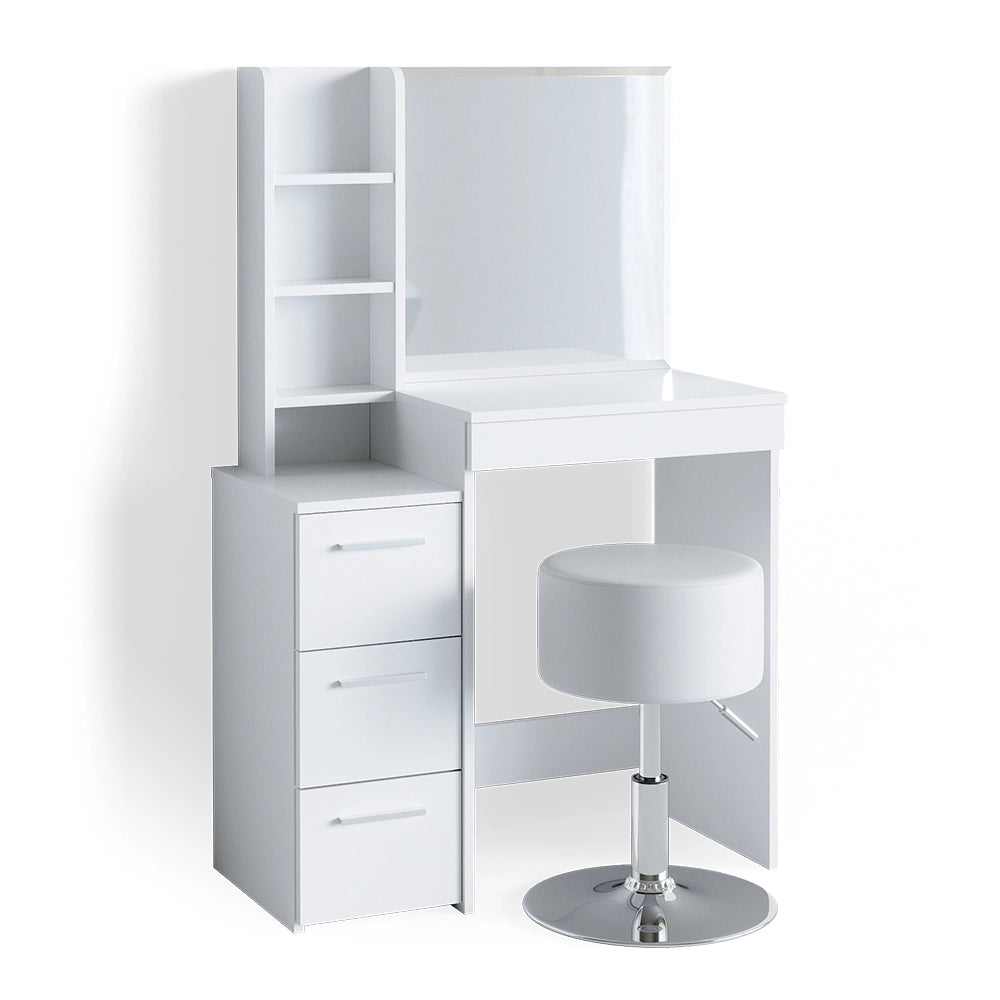 Vicco Tavolo da toeletta Bianco 80 cm con sgabello