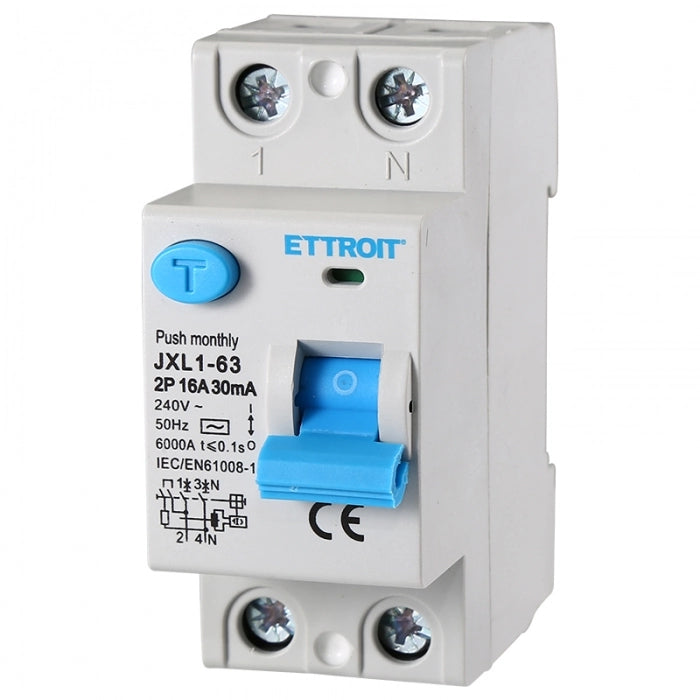 Interruttore Differenziale Puro 2P 16A 30mA 220V Ettroit JX321661