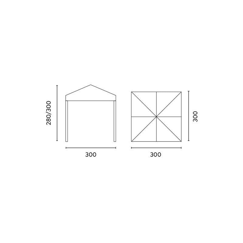 Gazebo pieghevole MOIA 3x3 m